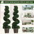 Set of 2 Artificial Boxwood Spiral Topiary Trees Potted Decorative Plant Outdoor and Indoor Décor 120cm Bargain Clearance Centre