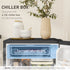 91 Litre Freestanding Under Counter Fridge Freezer, Small Fridge with Chiller Box, Adjustable Thermostat, 47.5cm Wide, Silver Tone