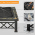 Large Outdoor Fire Pit Table, 3 in 1 Square Wood Burning Firepit Metal Brazier, BBQ Grill, Ice Bucket w/ Grill Grate, Log Grate, Lid, Poker for Garden, Camping, Bonfire, 76 x 76 x 47cm, Black