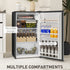91 Litre Freestanding Under Counter Fridge Freezer, Small Fridge with Chiller Box, Adjustable Thermostat, 47.5cm Wide, Silver Tone