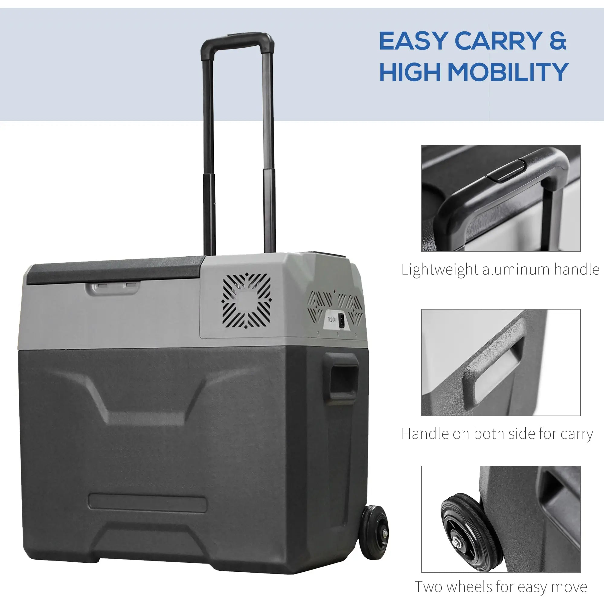 Car Refrigerator, Portable 12/24V 50 Litre Compressor Fridge Freezer, Electric Cooler Box for Camping, Travel, Picnic, Down to -20℃