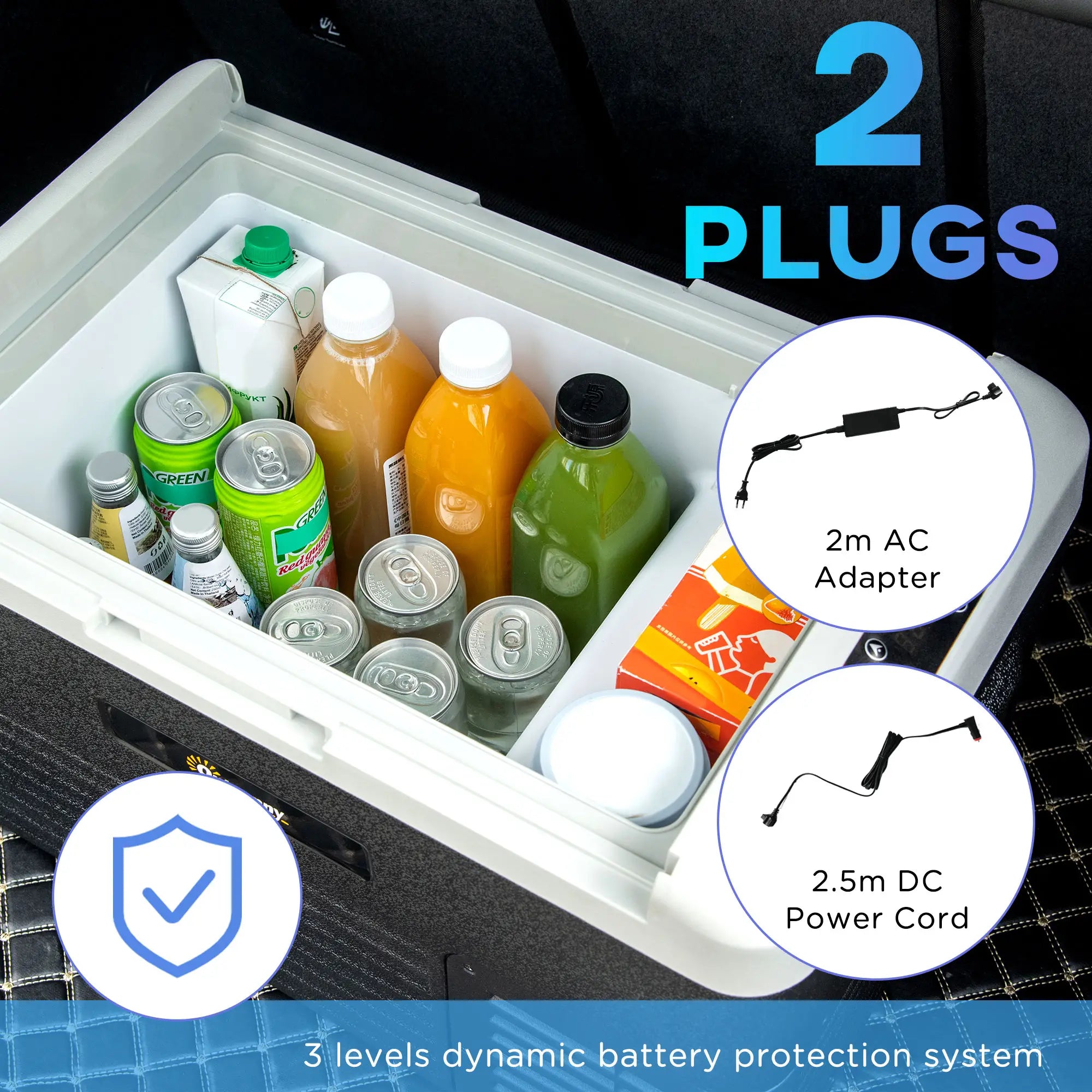 30L Portable Car Refrigerator - Grey and Black