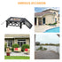 Large Outdoor Fire Pit Table, 3 in 1 Square Wood Burning Firepit Metal Brazier, BBQ Grill, Ice Bucket w/ Grill Grate, Log Grate, Lid, Poker for Garden, Camping, Bonfire, 76 x 76 x 47cm, Black