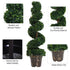 Set of 2 Artificial Boxwood Spiral Topiary Trees Potted Decorative Plant Outdoor and Indoor Décor 120cm Bargain Clearance Centre