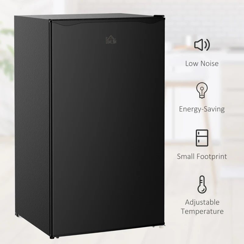 91 Litre Freestanding Under Counter Fridge Freezer, Small Fridge with Chiller Box, Adjustable Thermostat, 47.5cm Wide, Black