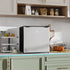 46 Litre Table Top Mini Fridge, Small Fridge with Ice Box, Reversible Door, Adjustable Temperature and Legs for Bedrooms, Home Office, Silver Tone