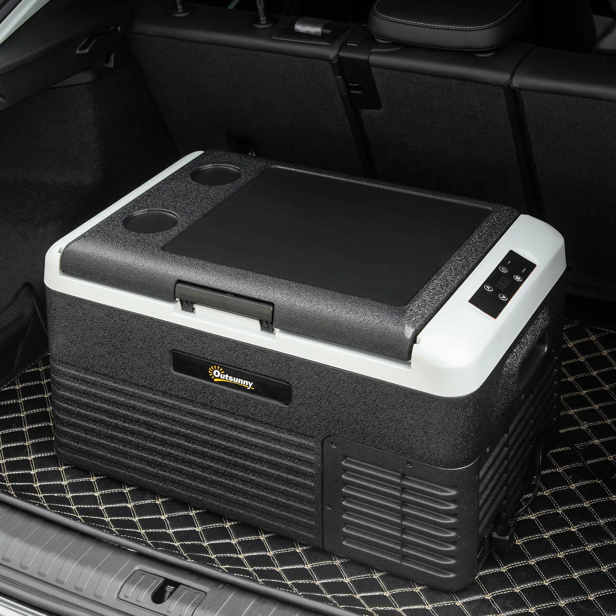 30L Portable Car Refrigerator - Grey and Black