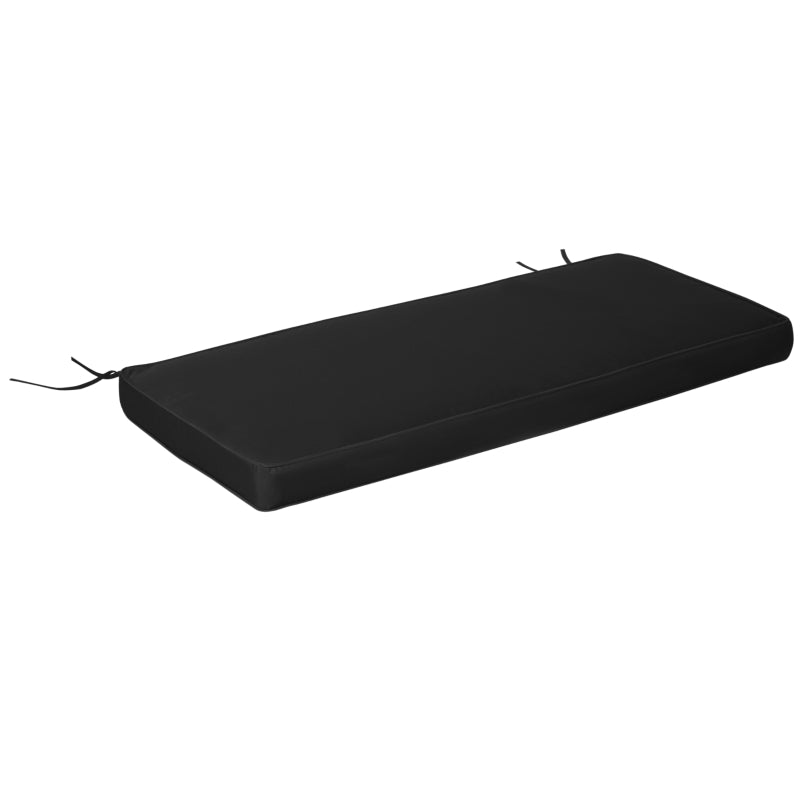 Garden Bench Cushion 2 Seater Loveseat Seat Pad for Patio Swing Furniture for Indoor & Outdoor Use, 120 x 50 x 8 cm, Black