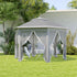 3 x 4m Garden Gazebo Hexagon Pop Up Gazebo Party Tent Canopy Double Roof Instant Shelter with Netting and Carry Bag for Outdoor Patio, Dark Grey