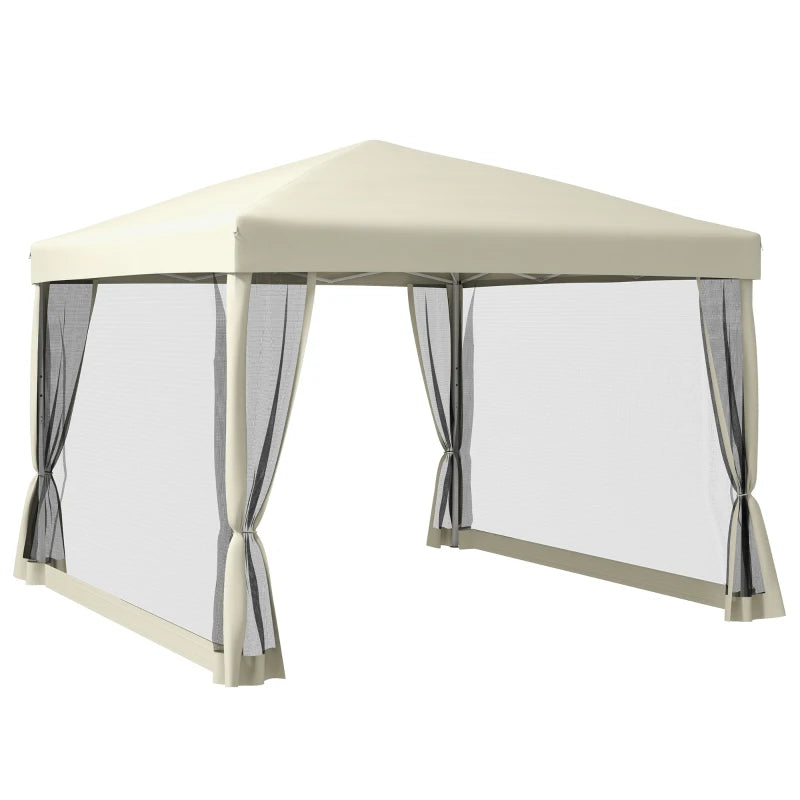 3 x 3(m) Pop Up Gazebo with 4 Mesh Sides and Carry Bag, Height Adjustable Party Canopy Tent, Portable Garden Outdoor
