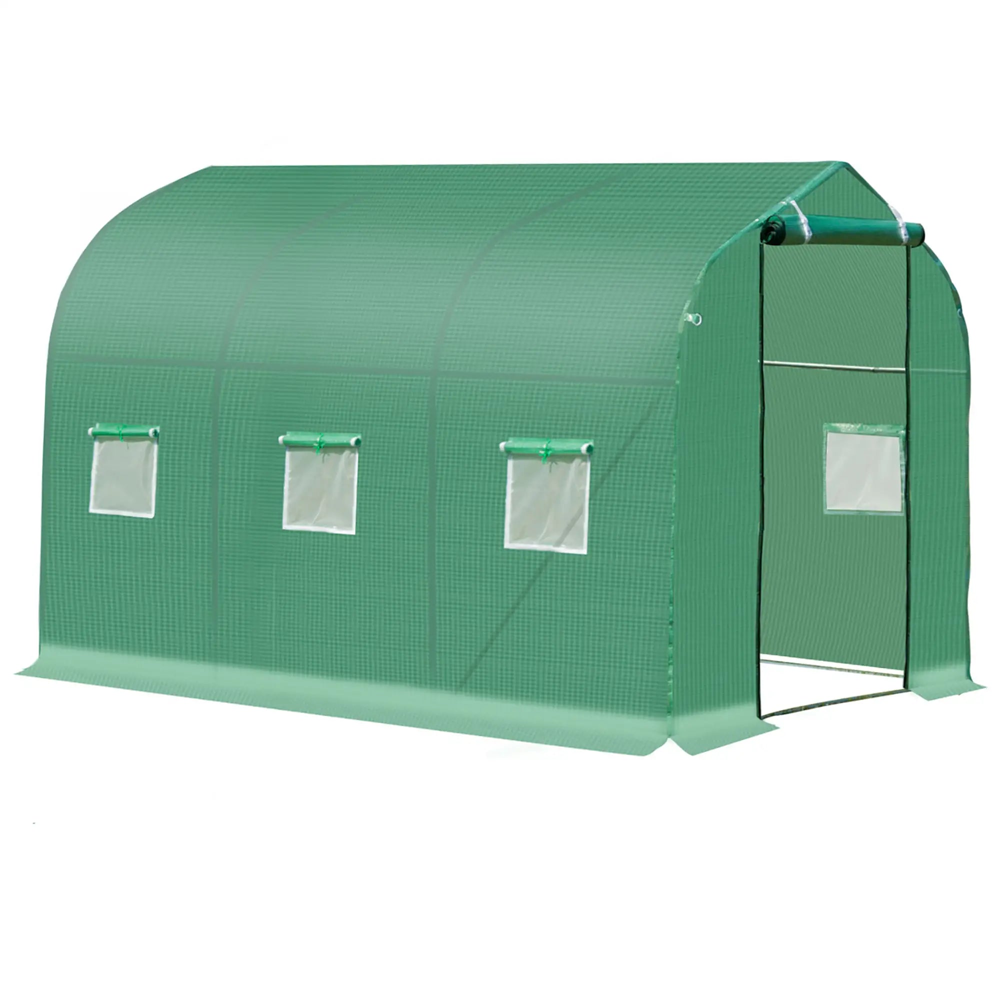 Polytunnel Greenhouse with Windows and Door, Walk in Greenhouse for Garden, Backyard (3 x 2 M)