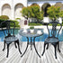 3 Piece Patio Cast Aluminium Bistro Set Garden Outdoor Furniture Table and Chairs Shabby Chic Style