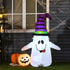 1.2m Witch Ghost Halloween Inflatable Decoration w/ LED Lights Fan Accessories Pumpkin Lantern Kids Adult Fun Weather-Resistant Indoor Outdoor Seasonal