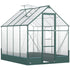 6x8 FT Polycarbonate Greenhouse with Base and Raised Bed, Walk-in Greenhouse with Aluminium Frame, Temperature Controlled Window, Foundation for Plants, Flowers, Vegetable