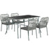 Five-Piece PE Rattan Garden Dining Set with Cushions & Stackable Chairs - Light Grey