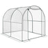 Walk-in Polytunnel Greenhouse with Roll-up Door Transparent Tunnel Greenhouse with Steel Frame and PVC Cover, 2.5 x 2m