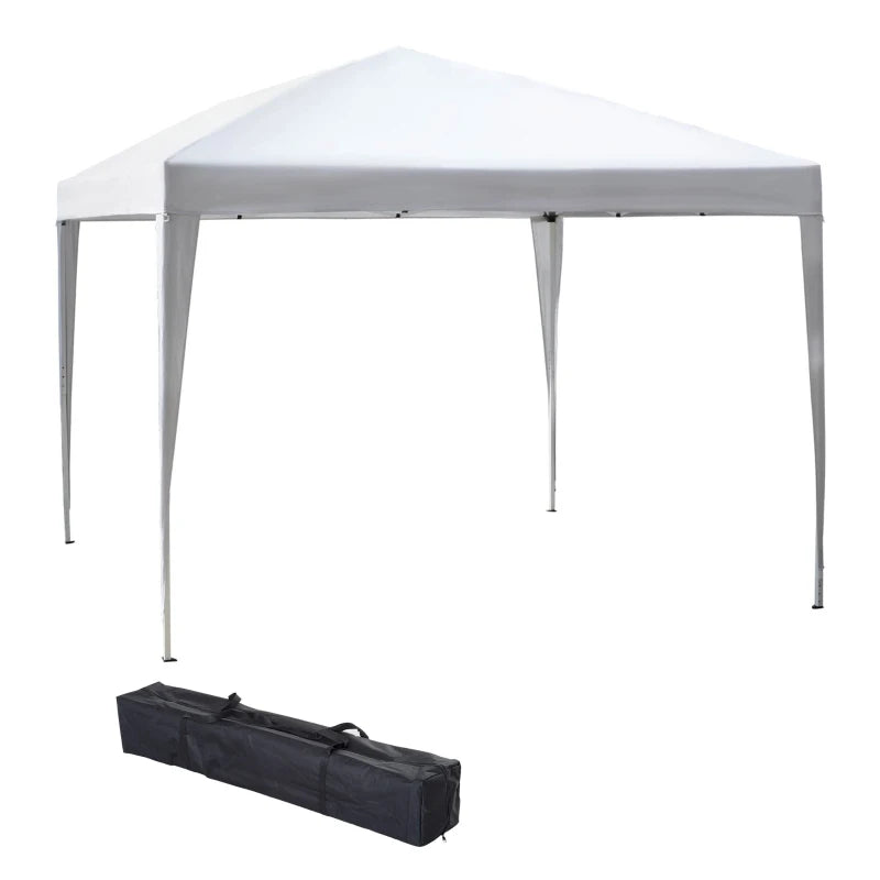 3 x 3M Garden Pop Up Gazebo Height Adjustable Marquee Party Tent Wedding Canopy with Carrying Bag, White