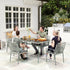 Five-Piece PE Rattan Garden Dining Set with Cushions & Stackable Chairs - Light Grey
