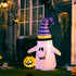 1.2m Witch Ghost Halloween Inflatable Decoration w/ LED Lights Fan Accessories Pumpkin Lantern Kids Adult Fun Weather-Resistant Indoor Outdoor Seasonal