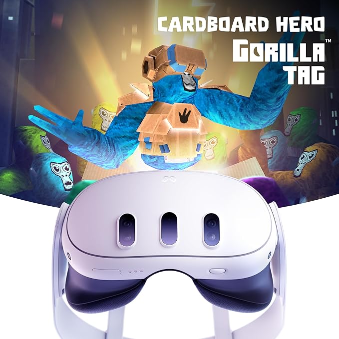 **£5 RAFFLE** Meta Quest 3 512 GB the most powerful Quest – Ultimate mixed reality experiences – Gorilla Tag Cardboard Hero Bundle