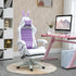 Racing Gaming Chair, Reclining PU Leather Computer Chair with Removable Rabbit Ears, Footrest, Headrest and Lumber Support, Purple Bargain Clearance Centre
