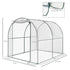 Walk-in Polytunnel Greenhouse with Roll-up Door Transparent Tunnel Greenhouse with Steel Frame and PVC Cover, 2.5 x 2m