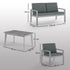 4-Piece Wooden Garden Furniture Set with Cushions - Light Grey