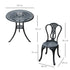 3 Piece Patio Cast Aluminium Bistro Set Garden Outdoor Furniture Table and Chairs Shabby Chic Style