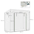 Small Walk-in Garden Greenhouse with Steel Frame, Large Roll-up Door and Windows, 200Lx76Wx168Hcm, White