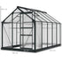 6 x 10ft Polycarbonate Greenhouse, Large Walk-In Green House with Slide Door and Window, Garden Plants Grow House with Aluminium Frame and Foundation, Grey