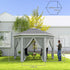 3 x 4m Garden Gazebo Hexagon Pop Up Gazebo Party Tent Canopy Double Roof Instant Shelter with Netting and Carry Bag for Outdoor Patio, Dark Grey