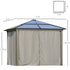 3 x 3(m) Hardtop Gazebo Canopy with Polycarbonate Roof, Aluminium Frame, Permanent Pavilion Garden Gazebo with Netting and Curtains for Patio, Deck, Dark Grey