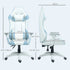 Faux Leather Colour Block Gaming Chair, with 135° Reclining Back - Blue/White Bargain Clearance Centre