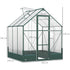 6x6 FT Polycarbonate Greenhouse with Base and Raised Bed, Walk-in Greenhouse with Aluminium Frame, Temperature Controlled Window, Foundation for Plants, Flowers, Vegetable