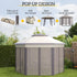 3 x 4m Garden Gazebo Hexagon Pop Up Gazebo Party Tent Canopy Double Roof Instant Shelter with Netting and Carry Bag for Outdoor Patio, Beige
