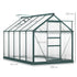 6 x 10ft Polycarbonate Greenhouse, Large Walk-In Green House with Slide Door and Window, Garden Plants Grow House with Aluminium Frame and Foundation, Dark Green