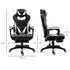 Computer Gaming Chair, Racing Desk Chair with Lumbar Support and Footrest, PU Leather Gamer Chair with Headrest and Swivel Wheels for Home, White Bargain Clearance Centre