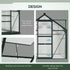 6 x 8ft Polycarbonate Greenhouse, Large Walk-In Green House with Slide Door and Window, Garden Plants Grow House with Aluminium Frame and Foundation, Grey