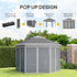 3 x 4m Garden Gazebo Hexagon Pop Up Gazebo Party Tent Canopy Double Roof Instant Shelter with Netting and Carry Bag for Outdoor Patio, Dark Grey