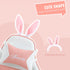Racing Gaming Chair, Reclining PU Leather Computer Chair with Removable Rabbit Ears, Footrest, Headrest and Lumber Support, Pink Bargain Clearance Centre