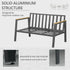 4 Piece Garden Sofa Set with Padded Cushions, 4-Seater Aluminium Outdoor Conversation Furniture Set with Coffee Table, Grey