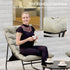 4 Seater Garden Furniture Set, Conversation Set with Loveseat Sofa, Chairs, Glass Coffee Table, Thick Cushions, Steel Outdoor Sofa for Balcony, Poolside, Conservatory, Light Grey
