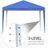 3 x 3M Garden Pop Up Gazebo Height Adjustable Marquee Party Tent Wedding Canopy with Carrying Bag, Blue