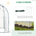 Walk-in Polytunnel Greenhouse with Roll-up Door Transparent Tunnel Greenhouse with Steel Frame and PVC Cover, 2.5 x 2m