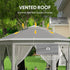 3 x 4m Garden Gazebo Hexagon Pop Up Gazebo Party Tent Canopy Double Roof Instant Shelter with Netting and Carry Bag for Outdoor Patio, Dark Grey