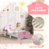 Ballet Theme Toddler Bed Frame with Safety Rails for 3-6 Years, Pink