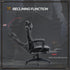 Computer Gaming Chair, Racing Desk Chair with Lumbar Support and Footrest, PU Leather Gamer Chair with Headrest and Swivel Wheels for Home, Grey Bargain Clearance Centre