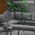 4 Piece L-shaped Garden Furniture Set 8-Seater Aluminium Outdoor Dining Set Conversation Sofa Set w/ Bench, Dining Table & Cushions, Grey