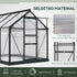 6 x 8ft Polycarbonate Greenhouse, Large Walk-In Green House with Slide Door and Window, Garden Plants Grow House with Aluminium Frame and Foundation, Grey