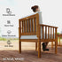 Four-Piece Acacia Wood Garden Sofa Set - Teak/Cream